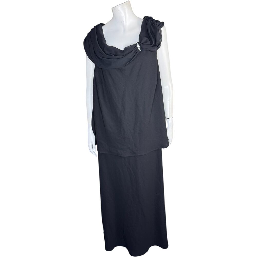Metaphor Black Sleeveless‎ Cowl Neck Evening Gown Dress 22W Plus Formal